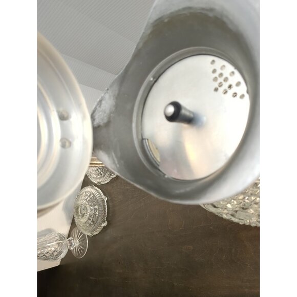 Vntg Italian Glass Pitcher W/ Diamond Presed Glass Pattern 1940s 12.5” T Heavy - Picture 3 of 14